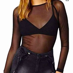 Sheer black long sleeve shirt